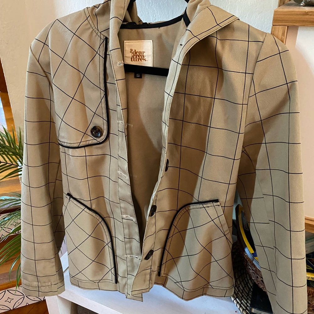 Dear Creatures ModCloth Plaid Button Up Jacket Hoodie